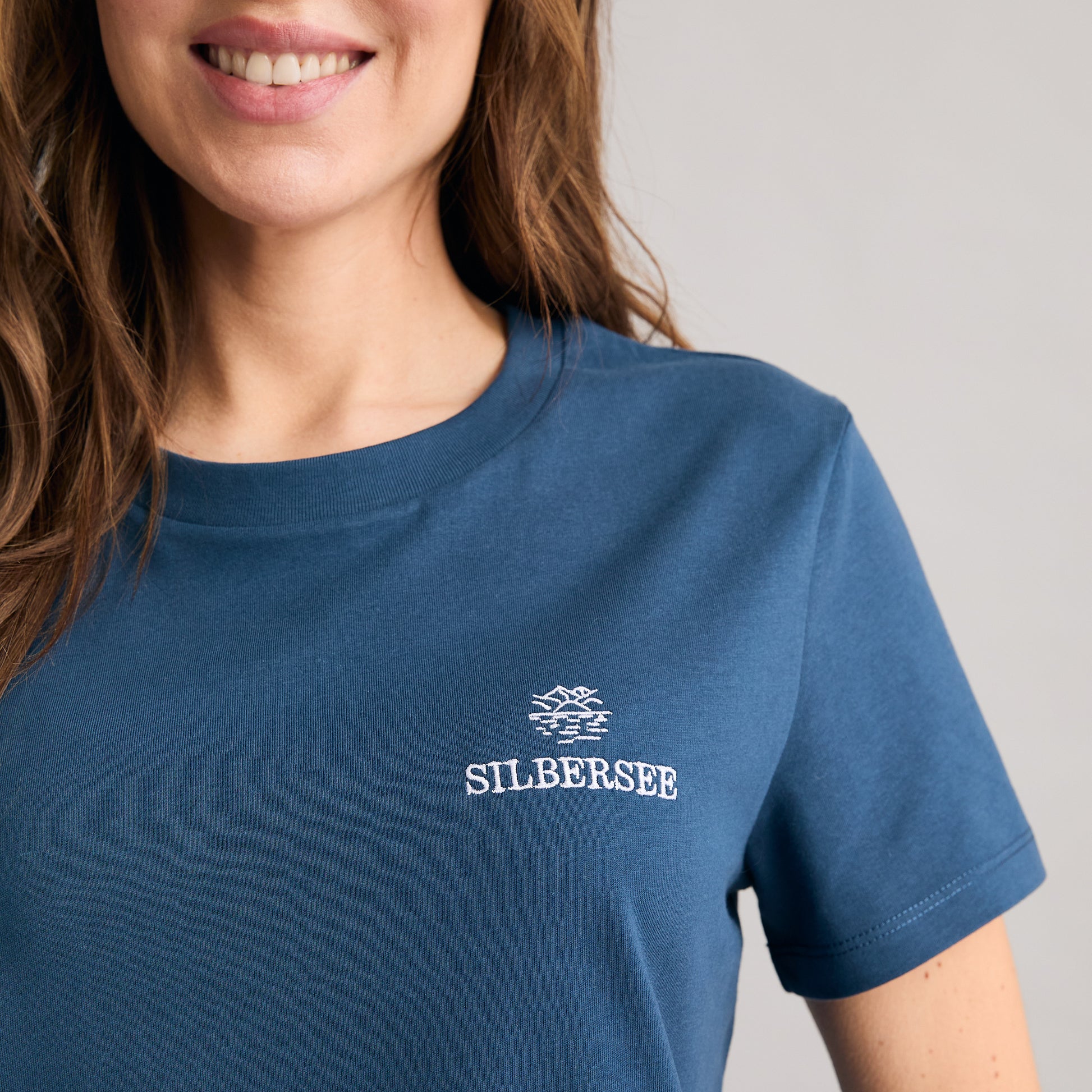 Detailaufnahme Silbersee Marina T-Shirt - Ocean Blue