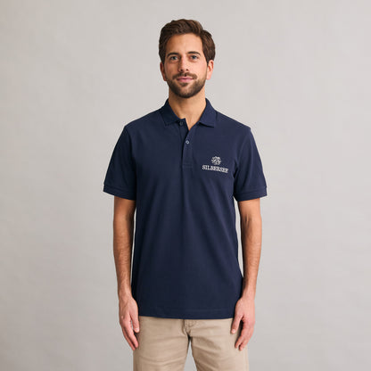 Silbersee Classic Polo - Navy Blue am Herren Model vorne getragen