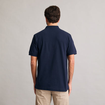 Silbersee Classic Polo - Navy Blue am Herren Model hinten getragen