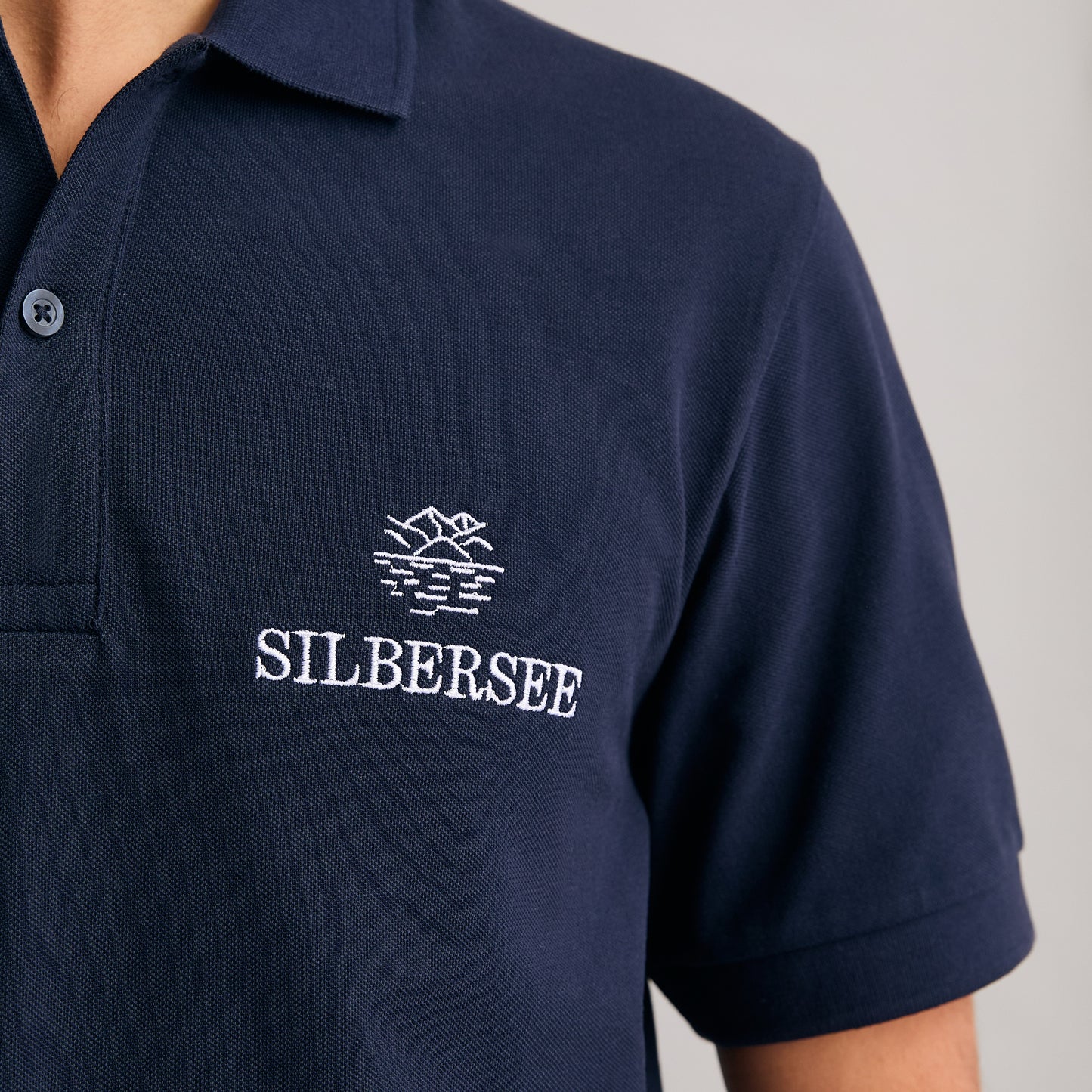 Detailaufnahme Silbersee Classic Polo - Navy Blue