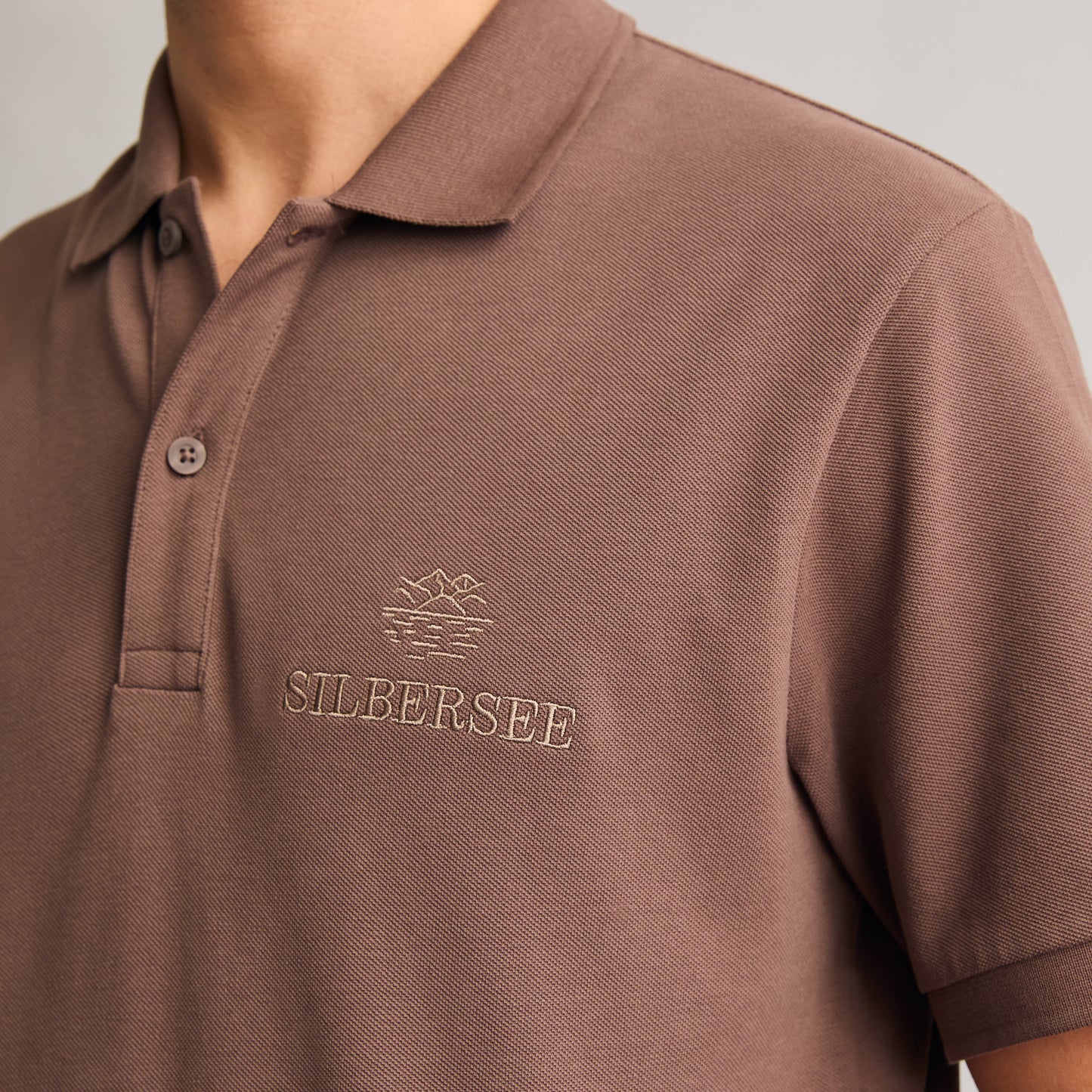 Detailaufnahme Silbersee Classic Polo - Mocha
