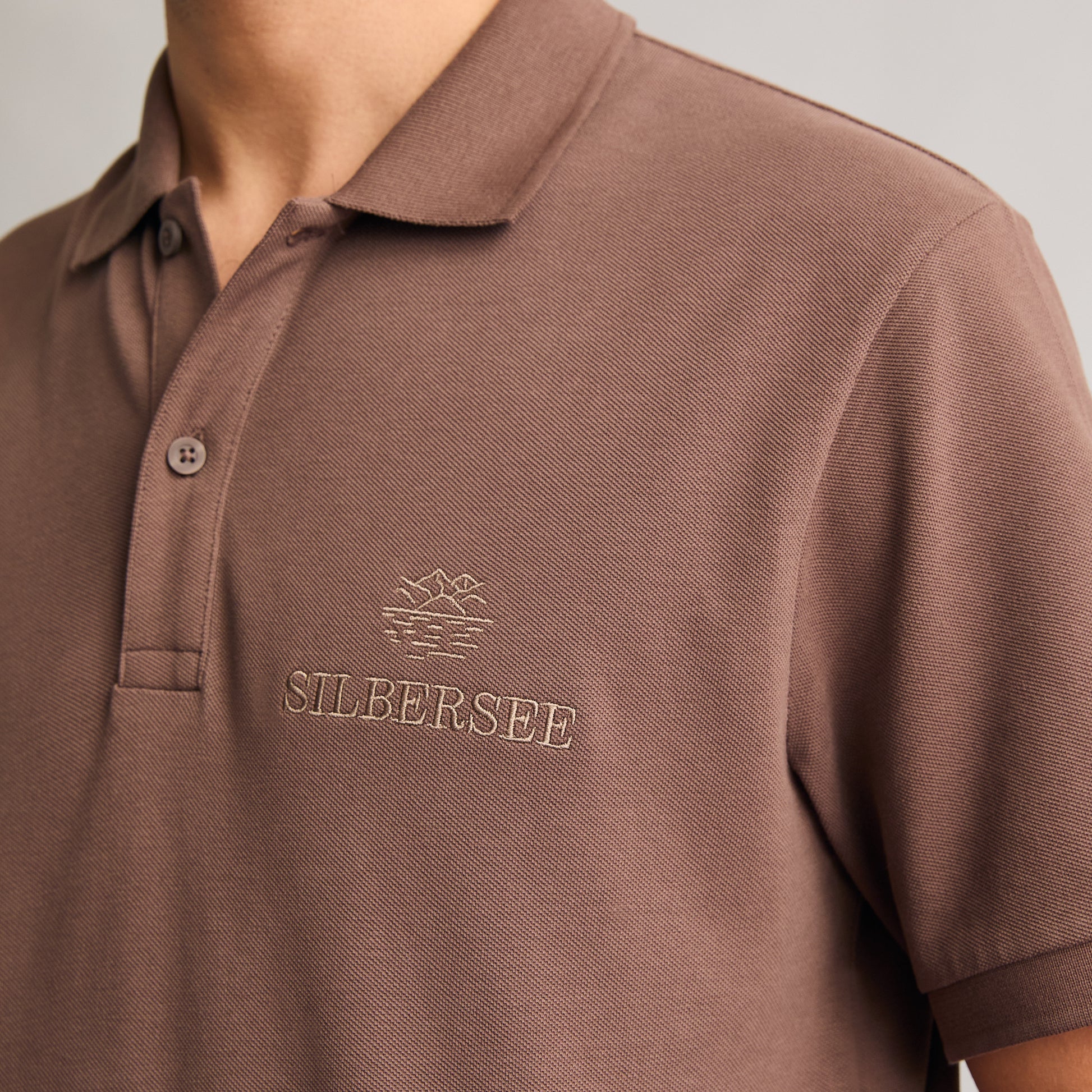 Detailaufnahme Silbersee Classic Polo - Mocha